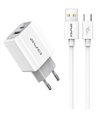 AWEI φορτιστής τοίχου με καλώδιο PD4, USB & Type-C, 20W, λευκός