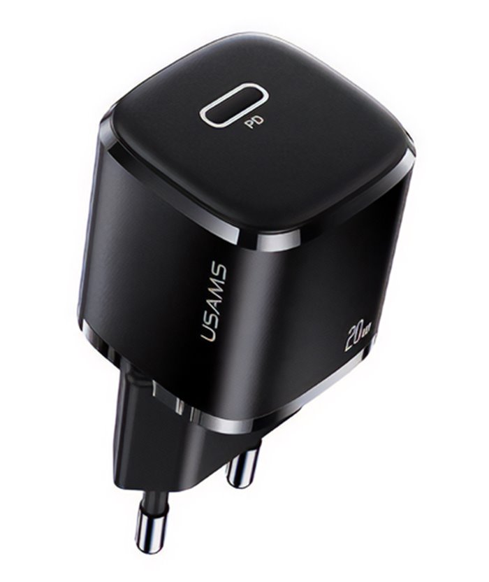 USAMS φορτιστής τοίχου US-CC124, USB Τype-C, 20W, μαύρος