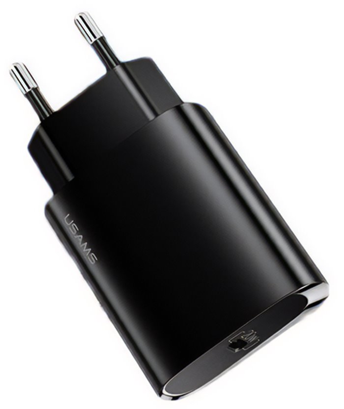 USAMS φορτιστής τοίχου US-CC131, 1x type-C, PD3.0 20W 3A, μαύρος