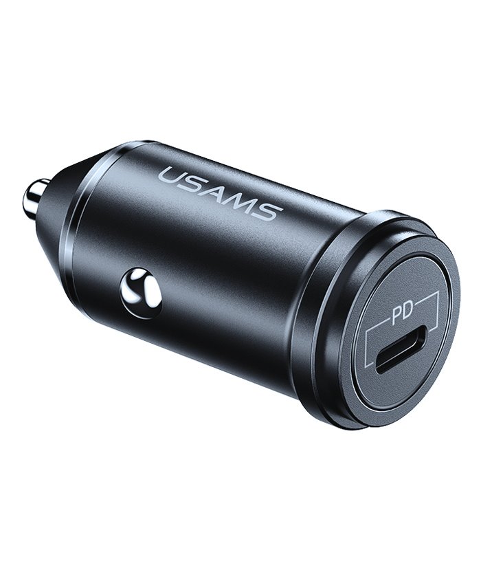 USAMS φορτιστής αυτοκινήτου C14, 1x type-C, 3A 18W, μεταλλικός, γκρι
