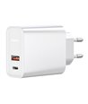 BASEUS φορτιστής τοίχου CCFS-C02, USB & USB Type-C, 30W, λευκός