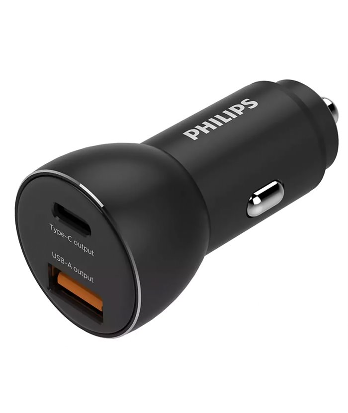 PHILIPS φορτιστής αυτοκινήτου DLP2521-00, USB & Type-C, 36W, μαύρος