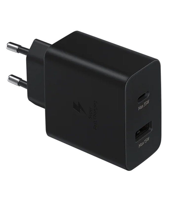 SAMSUNG φορτιστής τοίχου EP-TA220NBEGEU, USB & Type-C, 35W 3A, μαύρος