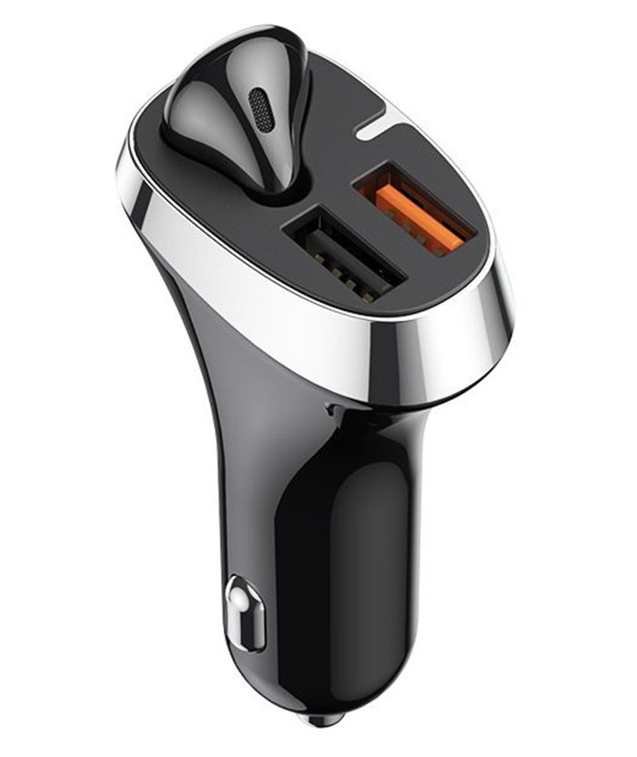JOYROOM φορτιστής αυτοκινήτου με earphone JR-CP2, 2x USB, 28W, μαύρος