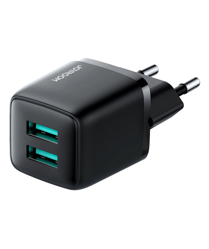 JOYROOM φορτιστής τοίχου L-2A121, 2x USB, 2.4A, μαύρος