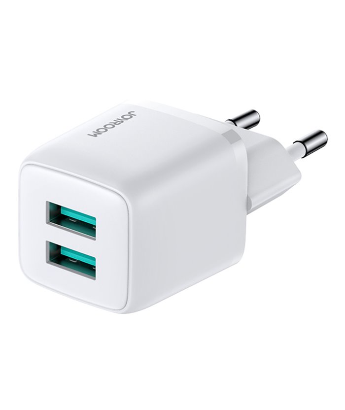 JOYROOM φορτιστής τοίχου L-2A121, 2x USB, 2.4A, λευκός
