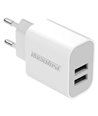 ROCKROSE φορτιστής τοίχου για πρίζα ΕU Casa A2, 2x USB, 2.4A 12W, λευκός