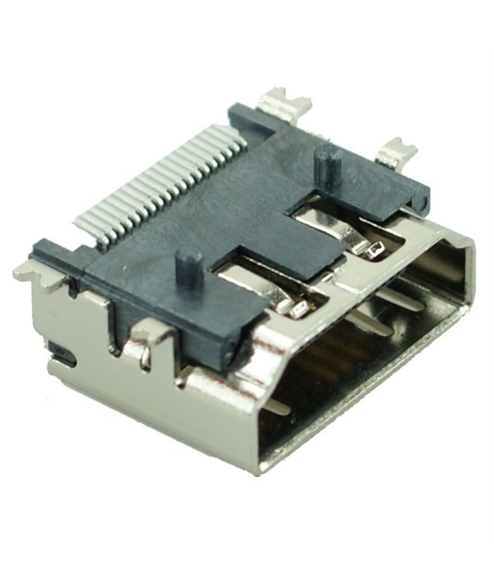 HDMI Connector A TYPE1, pins 90°, Silver