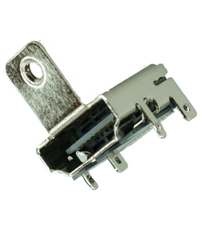 HDMI Connector A TYPE2, pins ίσια με κούμπωμα, βάση βιδώματος, Silver