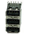 USB 2.0 Connector Triple, up, Silver/Black