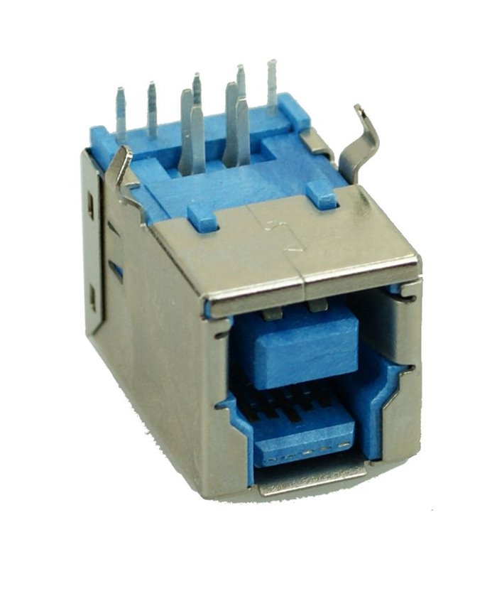 USB 3.0 Connector B TYPE, Solder in, Silver