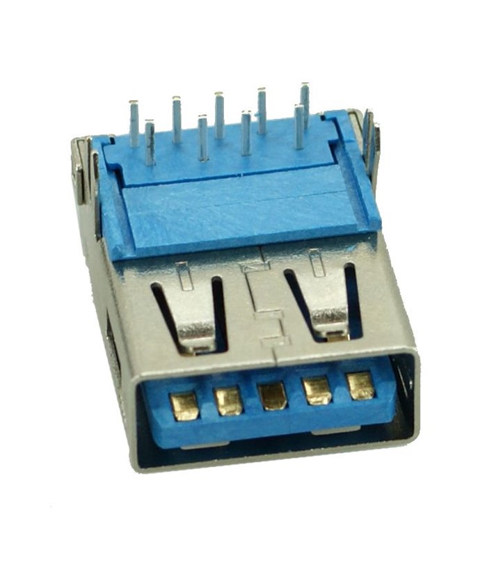 USB 3.0 Connector A TYPE, Solder up, Silver
