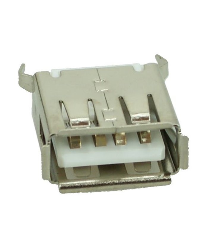 USB 2.0 Connector A TYPE, MID Solder in, Silver/White