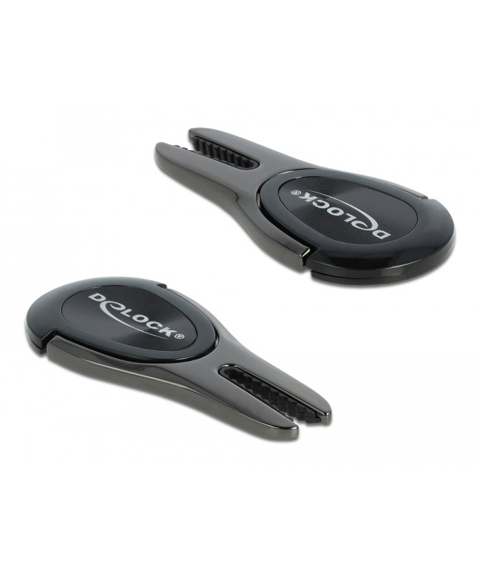 DELOCK 4 σε 1 finger ring, stand, 360° και βάση αεραγωγού 20675, ανθρακί