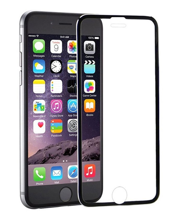 POWERTECH Tempered Glass 3D Full Face για iPhone 6, titanium, Black