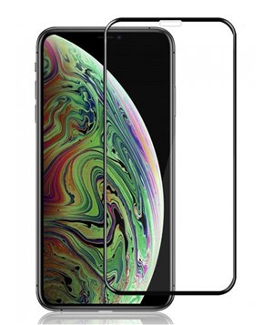 POWERTECH Tempered Glass 3D για iPhone XS Max, titanium, μαύρο