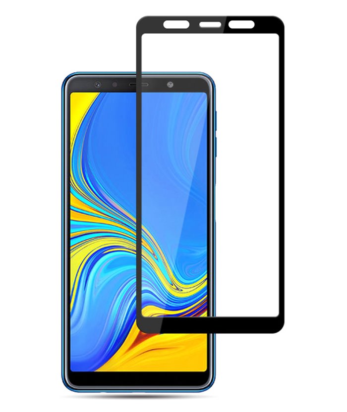 POWERTECH Tempered Glass 5D, Full Glue για Samsung A7 2018, μαύρο
