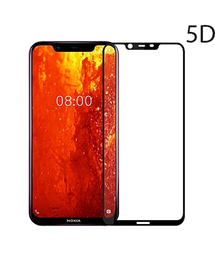POWERTECH Tempered Glass 5D Full Glue για Nokia 8.1 (Y7), Black