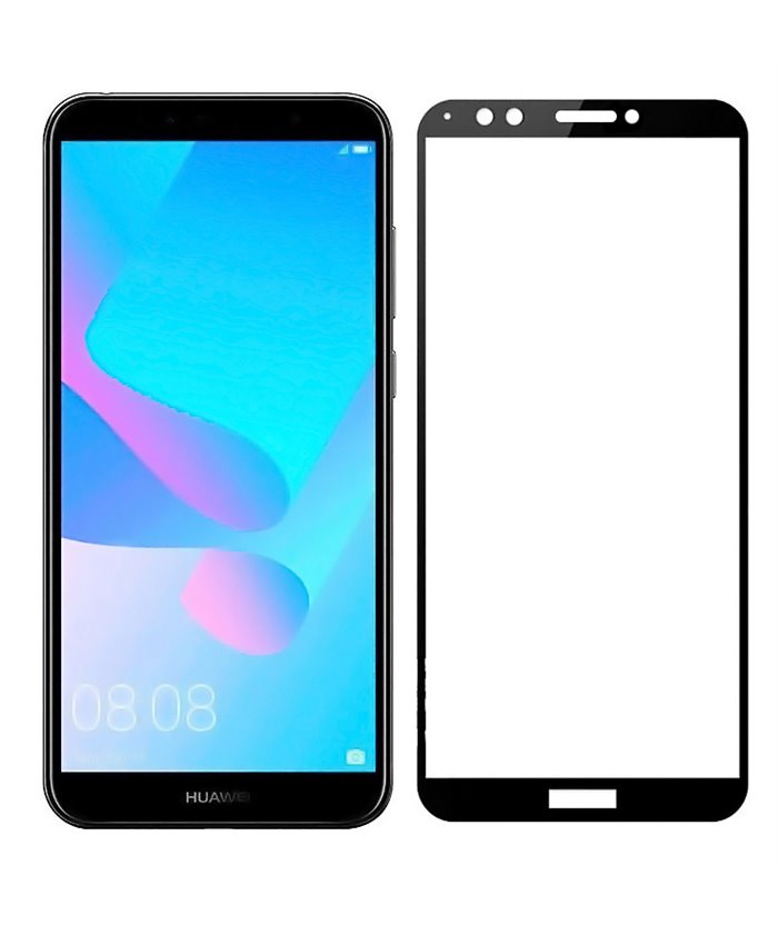 POWERTECH Tempered Glass 5D Full Glue, Huawei Y7 /Y7 Prime 2018, μαύρο