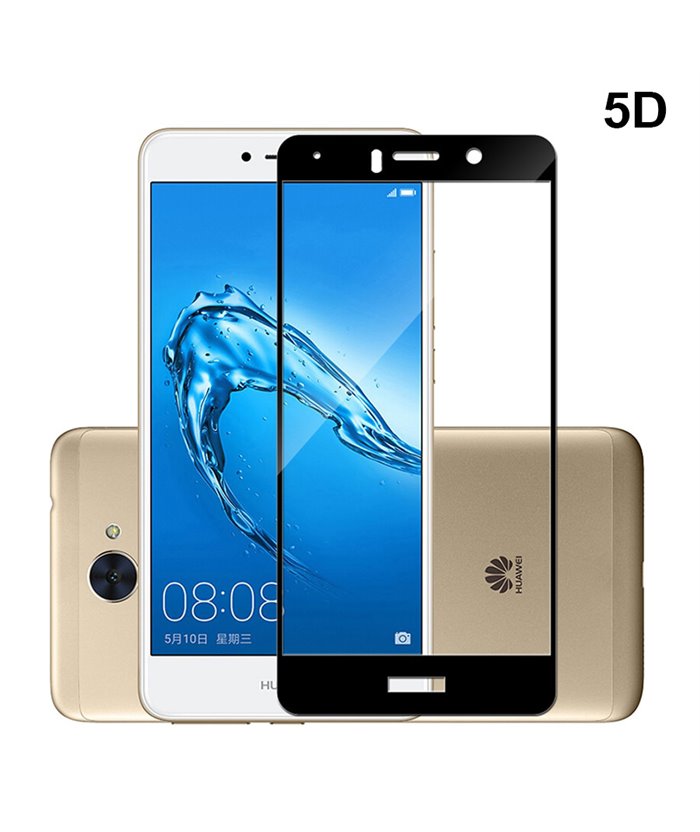 POWERTECH Tempered Glass 5D, Full Glue, Huawei Y7/Y7 Prime (2017), μαύρο