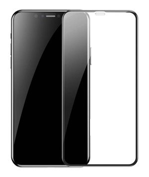 POWERTECH Tempered Glass 3D Full face iPhone 11 Pro Max, titanium, μαύρο