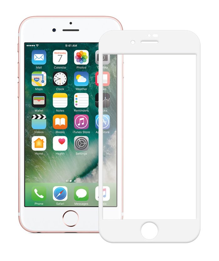 POWERTECH Tempered glass High series, full glue, iPhone 6/7/8, λευκό
