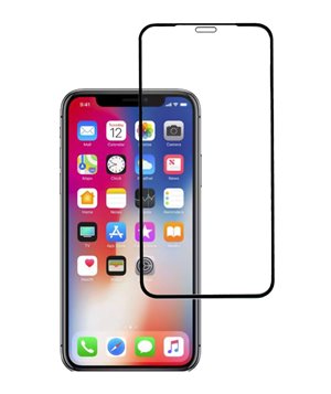 POWERTECH Tempered glass High series, full glue, iPhone ΧS, μαύρο
