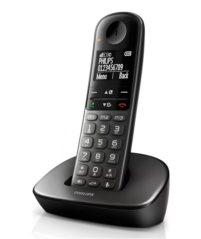 PHILIPS ασύρματο τηλέφωνο XL4901DS/34, με ελληνικό μενού, μαύρο