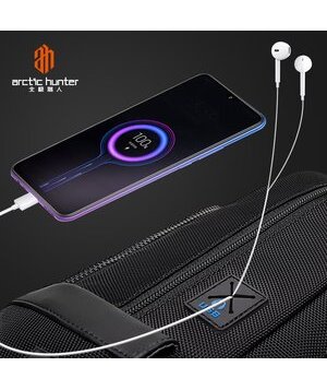 ARCTIC HUNTER τσάντα πλάτης B00398-BK με θήκη laptop 14.1", μαύρη