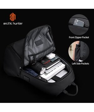 ARCTIC HUNTER τσάντα πλάτης B00423-BK με θήκη laptop 15.6, μαύρη