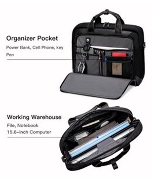 ARCTIC HUNTER τσάντα ώμου GW0004-BK με θήκη laptop 15.1", μαύρη