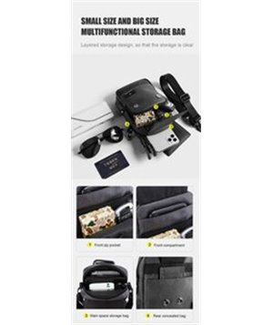 ARCTIC HUNTER τσάντα ώμου & ζώνης K00087-BK, μαύρη