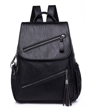 Γυναικεία τσάντα πλάτης LBAG-0005, μαύρη