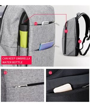 MARK RYDEN τσάντα πλάτης MR5911, με θήκη laptop 15.6", 22L, γκρι