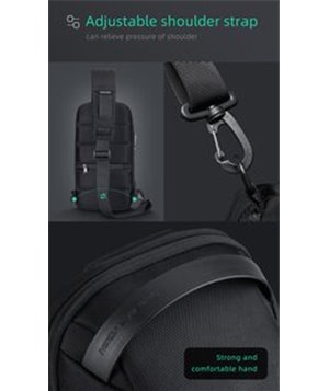 MARK RYDEN τσάντα crossbody MR7116, θήκη tablet 9.7", αδιάβροχη, μαύρη