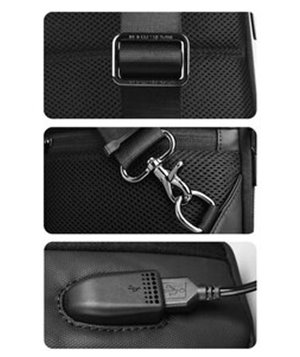 MARK RYDEN τσάντα crossbody MR7618, θήκη tablet 9.7", αδιάβροχη, μαύρη