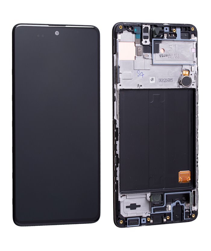 SAMSUNG Original LCD Touch Screen GH82-21669A, A51 A515F, μαύρη