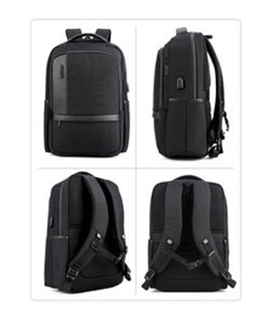 ARCTIC HUNTER τσάντα πλάτης B00120C-BK με θήκη laptop 15.6", μαύρη