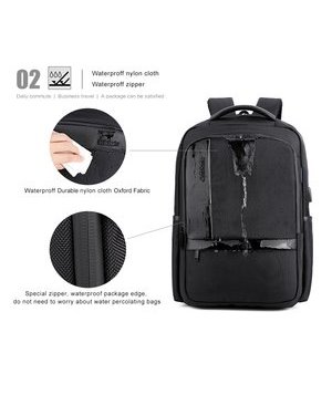 ARCTIC HUNTER τσάντα πλάτης B00120C-BK με θήκη laptop 15.6", μαύρη