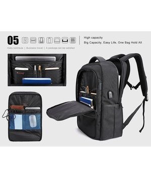 ARCTIC HUNTER τσάντα πλάτης B00120C-GY με θήκη laptop 15.6", γκρι