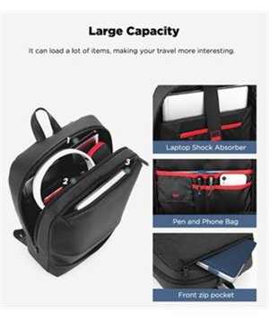 ARCTIC HUNTER τσάντα πλάτης B00360-GY με θήκη laptop 15.6", USB, γκρι