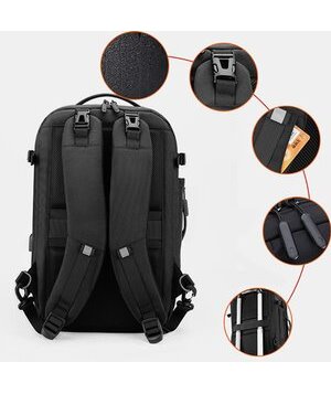 ARCTIC HUNTER τσάντα πλάτης B00382, με θήκη laptop 15.6", 33L, μαύρη