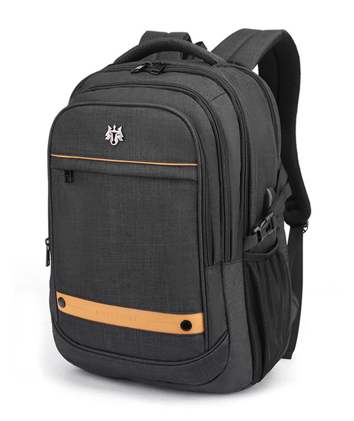 GOLDEN WOLF τσάντα πλάτης GB00370, με θήκη laptop 15.6", 25L, μαύρη
