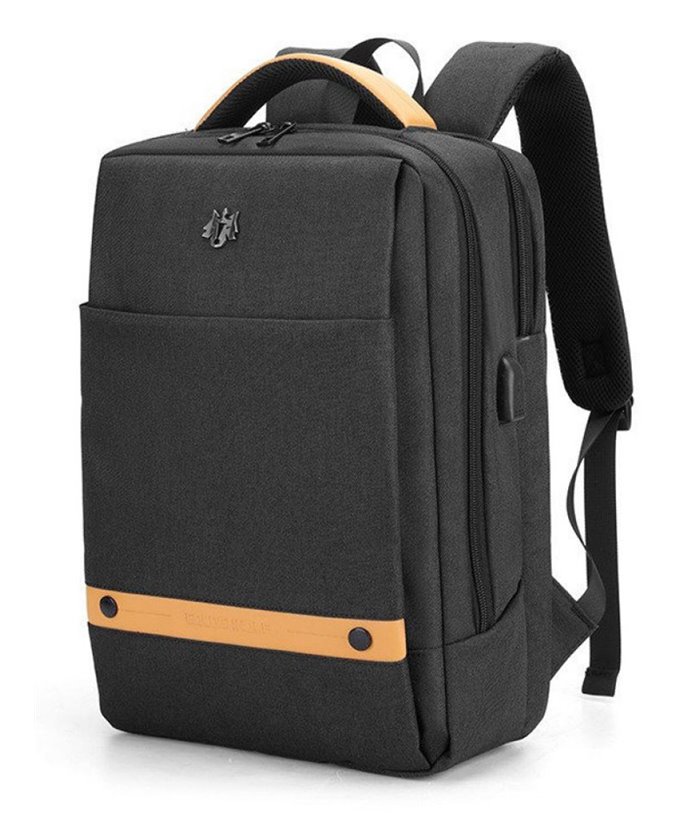 GOLDEN WOLF τσάντα πλάτης GB00378-BK με θήκη laptop 15.6", μαύρη