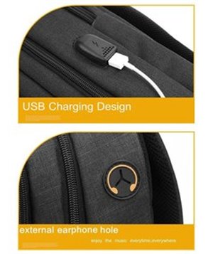 GOLDEN WOLF τσάντα πλάτης GB00378-BK με θήκη laptop 15.6", μαύρη