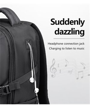 GOLDEN WOLF τσάντα πλάτης GB00433, με θήκη laptop 15.6", 23L, μαύρη