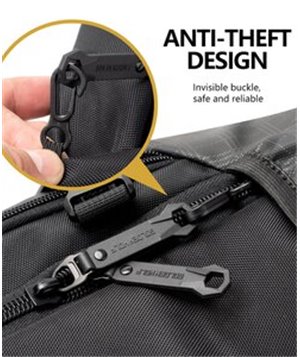 GOLDEN WOLF τσάντα πλάτης GB00433, με θήκη laptop 15.6", 23L, μαύρη