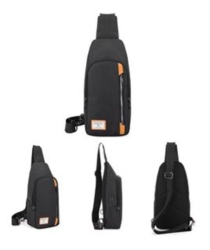 GOLDEN WOLF τσάντα crossbody GXB00106-BK, αδιάβροχη, μαύρη