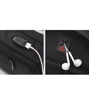 ARCTIC HUNTER Τσάντα Crossbody XB00100-GY, USB, αδιάβροχη, γκρι