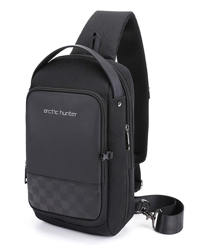 ARCTIC HUNTER Τσάντα Crossbody XB00105-BK, USB, αδιάβροχη, μαύρο